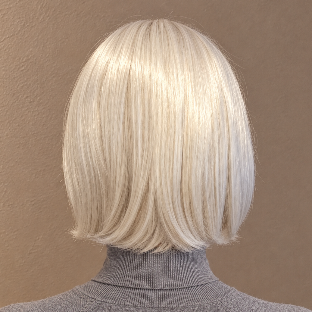 Elegant blond bob-parykk med pannelugg